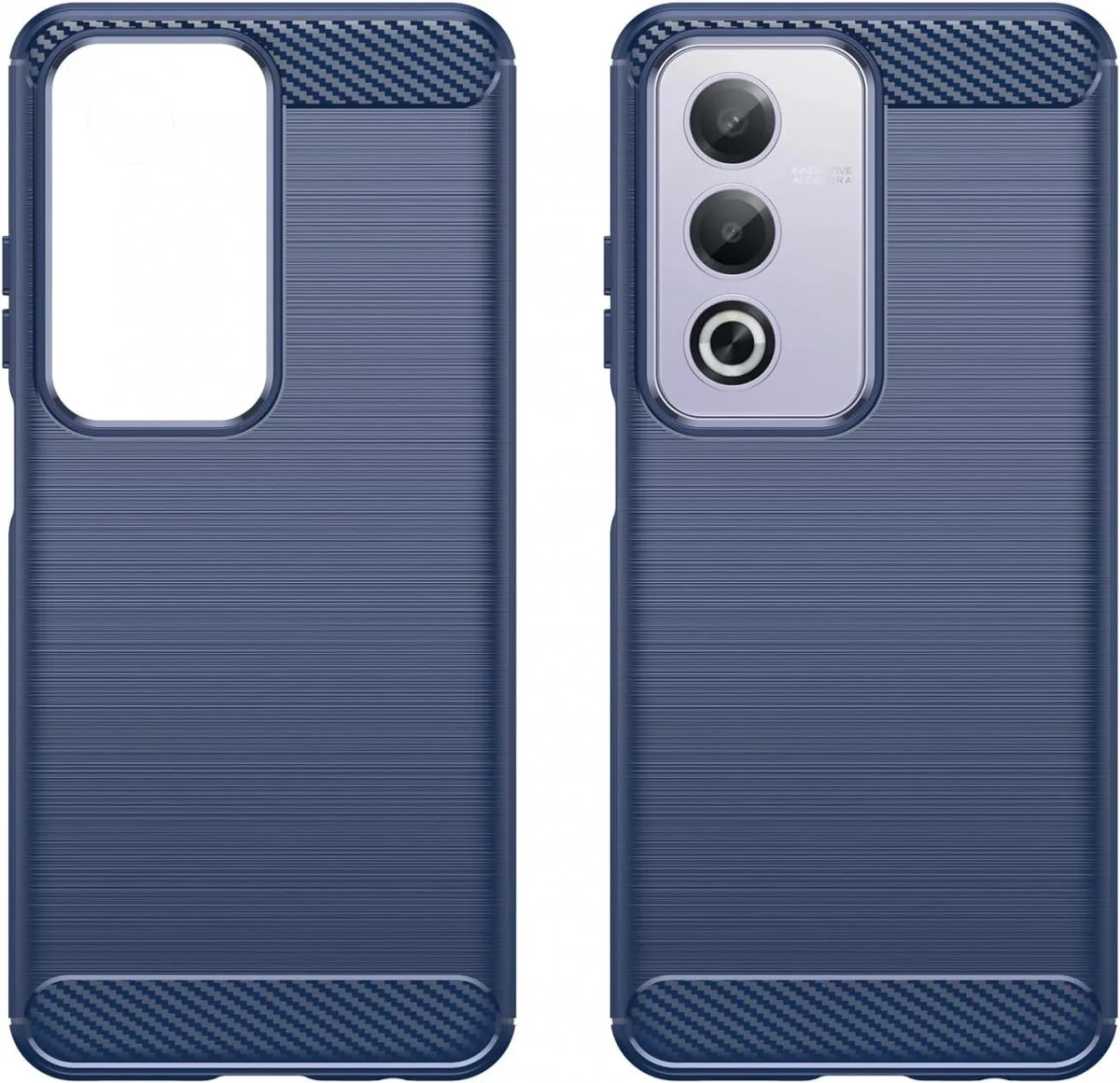 Oppo A80 Hoesje Geborsteld TPU Flexibele Back Cover Blauw afbeelding 2