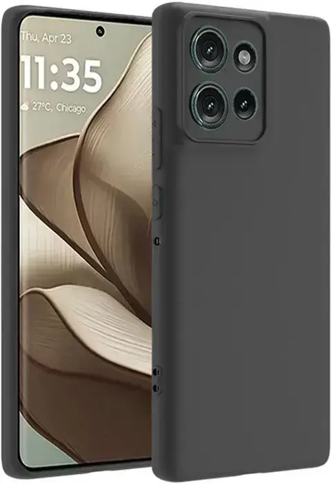 Motorola Edge 50 Hoesje Dun TPU Back Cover Matte Zwart afbeelding 3