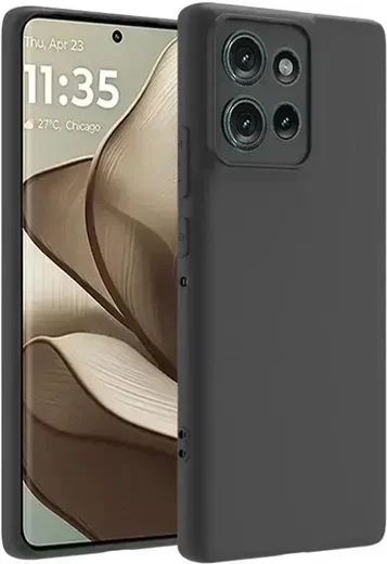 Motorola Edge 50 Hoesje Dun TPU Back Cover Matte Zwart afbeelding 3