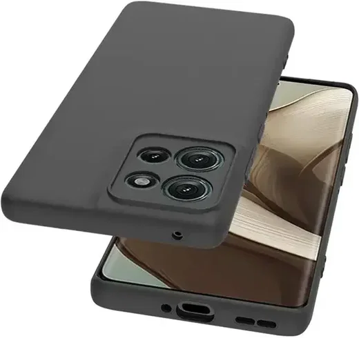 Motorola Edge 50 Hoesje Dun TPU Back Cover Matte Zwart afbeelding 7