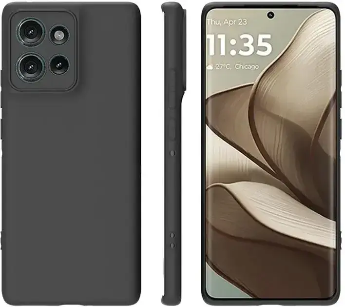 Motorola Edge 50 Hoesje Dun TPU Back Cover Matte Zwart afbeelding 8
