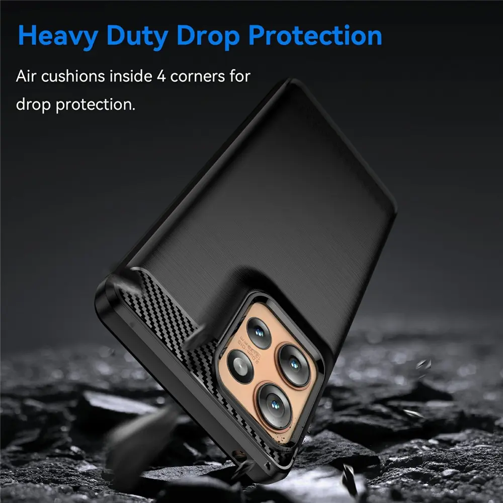 Motorola Moto Edge 50 Hoesje Geborsteld TPU Flexibele Back Cover Zwart afbeelding 5