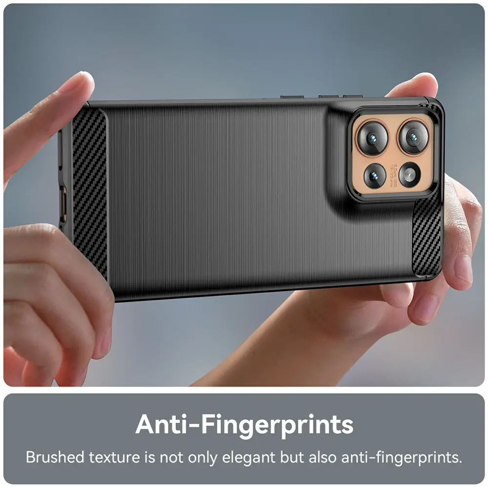 Motorola Moto Edge 50 Hoesje Geborsteld TPU Flexibele Back Cover Zwart afbeelding 7