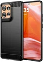 Motorola Moto Edge 50 Hoesje Geborsteld TPU Flexibele Back Cover Zwart