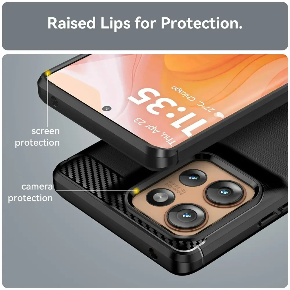Motorola Moto Edge 50 Hoesje Geborsteld TPU Flexibele Back Cover Zwart afbeelding 8