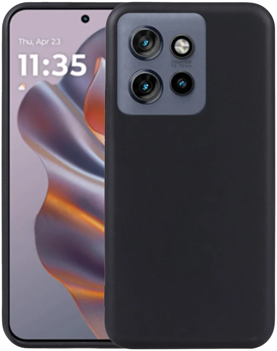 Motorola Edge 50 Neo Hoesje Dun TPU Back Cover Matte Zwart afbeelding 1