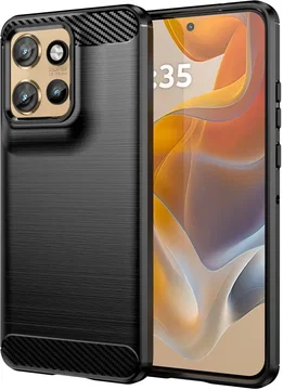Motorola Edge 50 Neo Hoesje Geborsteld TPU Flexibele Back Cover Zwart