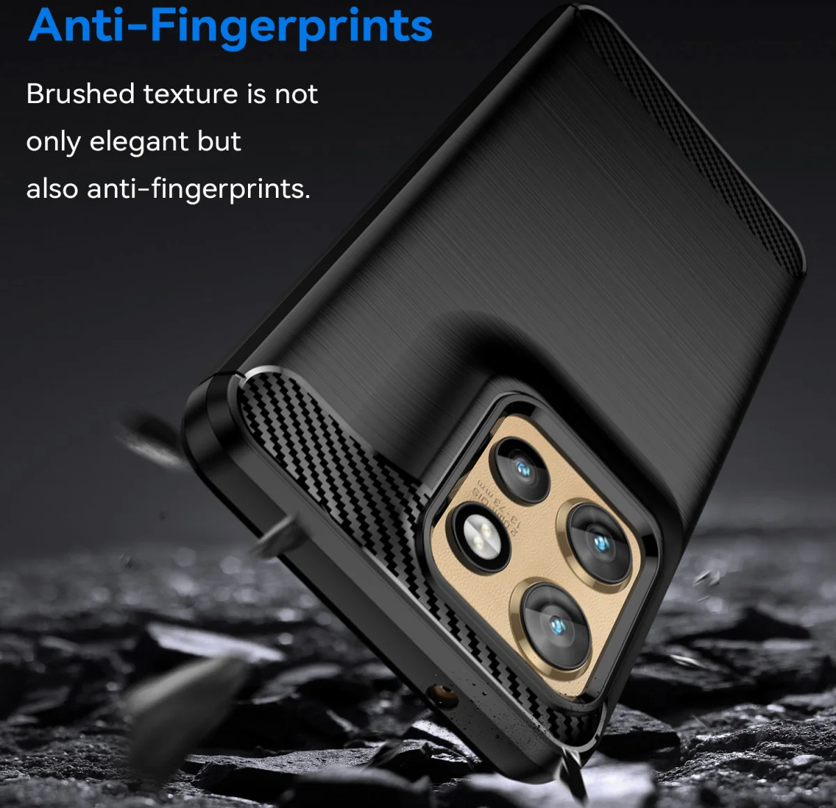 Motorola Edge 50 Neo Hoesje Geborsteld TPU Flexibele Back Cover Zwart afbeelding 2