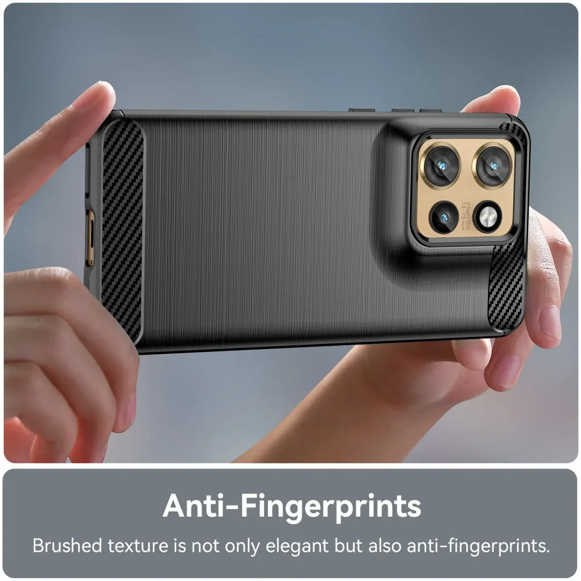 Motorola Edge 50 Neo Hoesje Geborsteld TPU Flexibele Back Cover Zwart afbeelding 6