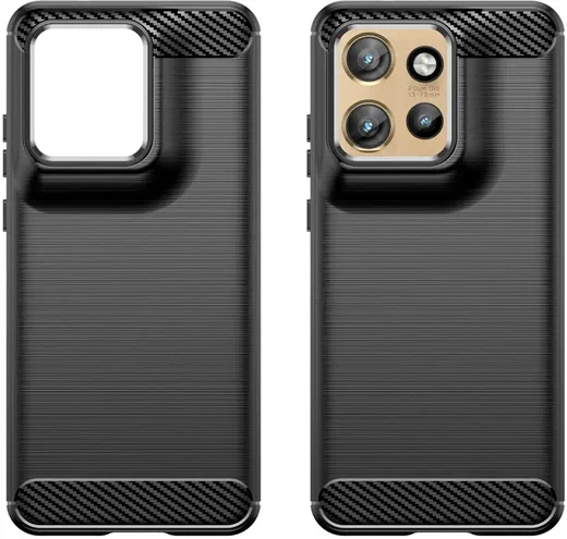 Motorola Edge 50 Neo Hoesje Geborsteld TPU Flexibele Back Cover Zwart afbeelding 9