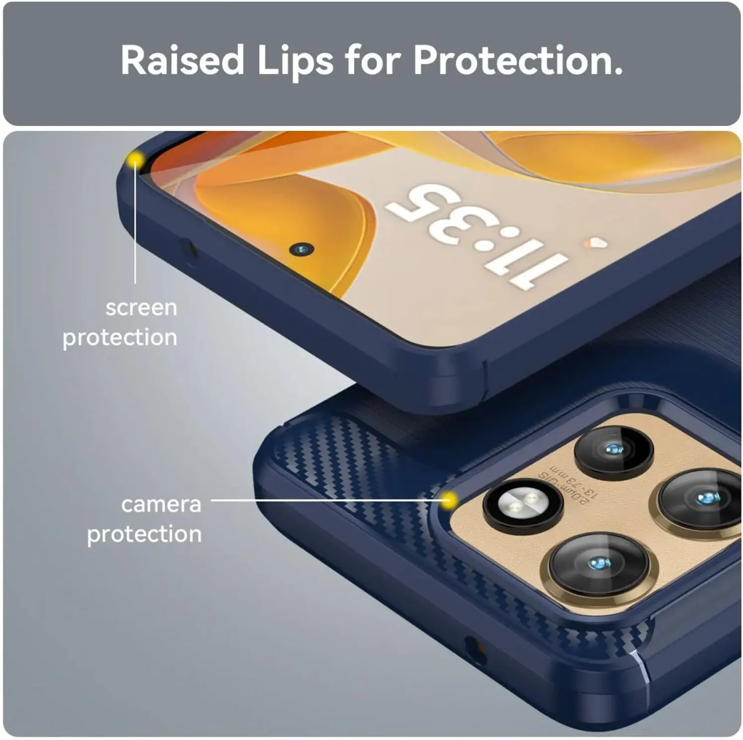 Motorola Edge 50 Neo Hoesje Geborsteld TPU Flexibele Back Cover Blauw afbeelding 7
