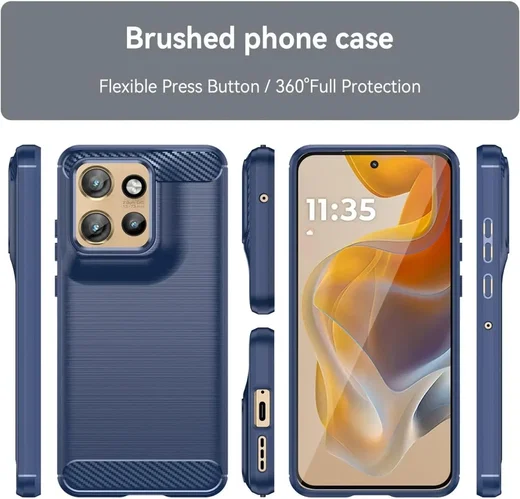 Motorola Edge 50 Neo Hoesje Geborsteld TPU Flexibele Back Cover Blauw afbeelding 9