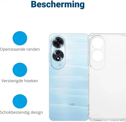 Oppo A60 4G Hoesje Schokbestendig en Dun TPU Back Cover Transparant afbeelding 5