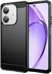 Oppo A60 5G / A40 / A40m Hoesje Geborsteld TPU Flexibele Back Cover Zwart afbeelding