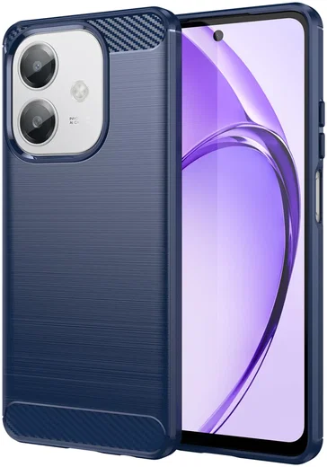 Oppo A60 5G / A40 / A40m Hoesje Geborsteld TPU Flexibele Back Cover Blauw afbeelding 1