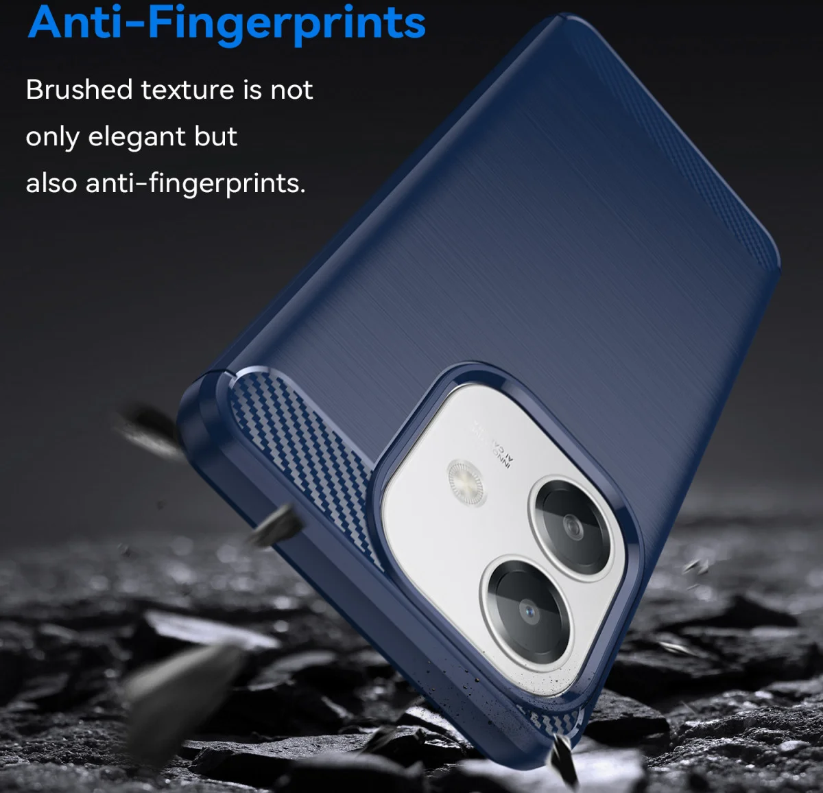 Oppo A60 5G / A40 / A40m Hoesje Geborsteld TPU Flexibele Back Cover Blauw afbeelding 2