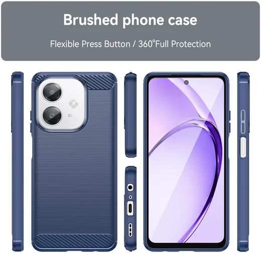 Oppo A60 5G / A40 / A40m Hoesje Geborsteld TPU Flexibele Back Cover Blauw afbeelding 8