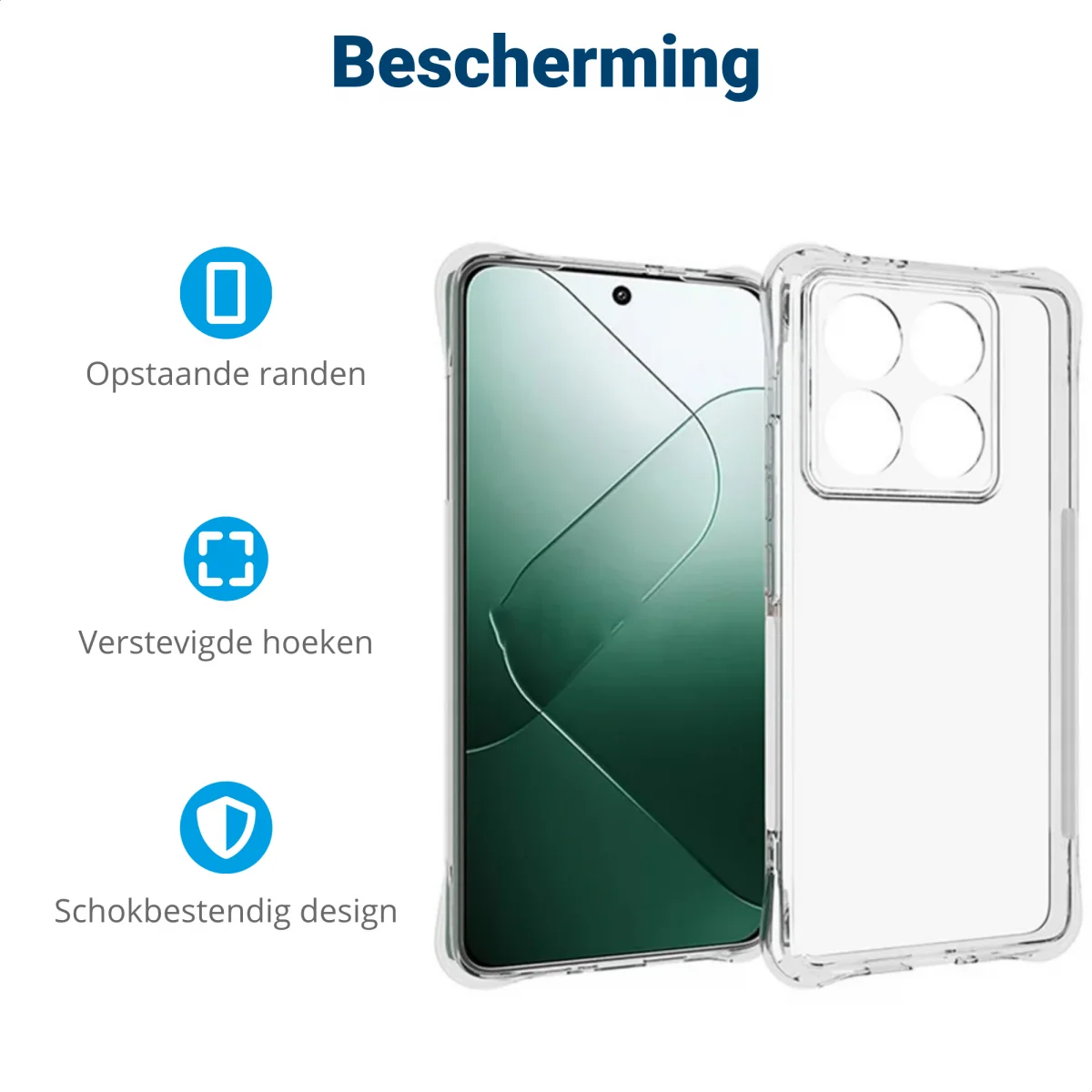 Xiaomi 14T Pro Hoesje Schokbestendig en Dun TPU Back Cover Transparant afbeelding 4