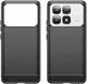 Xiaomi 14T Pro Hoesje Geborsteld TPU Flexibele Back Cover Zwart afbeelding 2