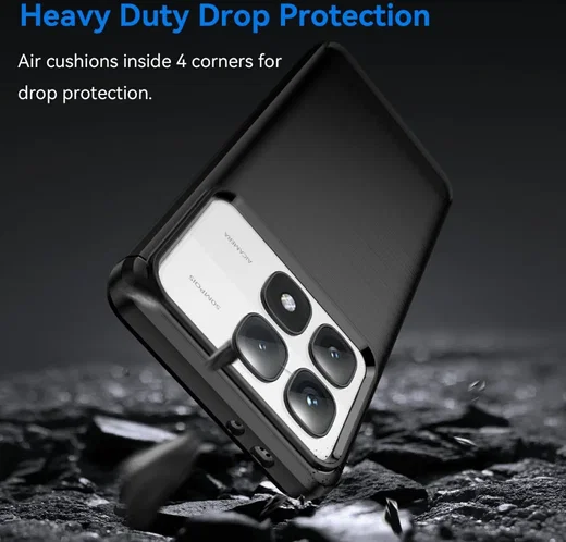Xiaomi 14T Pro Hoesje Geborsteld TPU Flexibele Back Cover Zwart afbeelding 5
