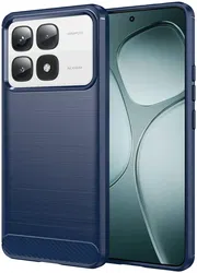 Xiaomi 14T Pro Hoesje Geborsteld TPU Flexibele Back Cover Blauw afbeelding