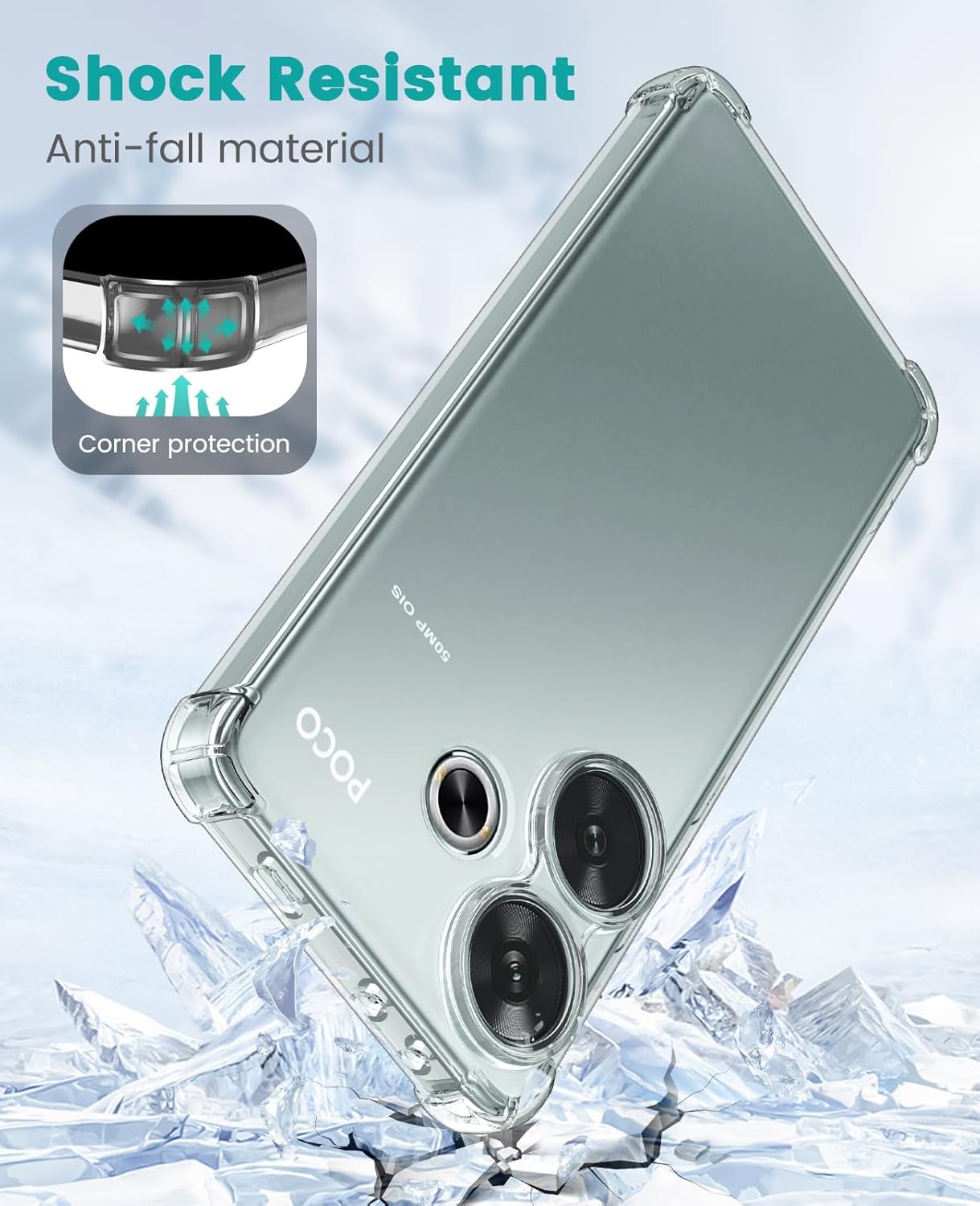Xiaomi Poco F6 Hoesje Schokbestendig en Dun TPU Back Cover Transparant afbeelding 2