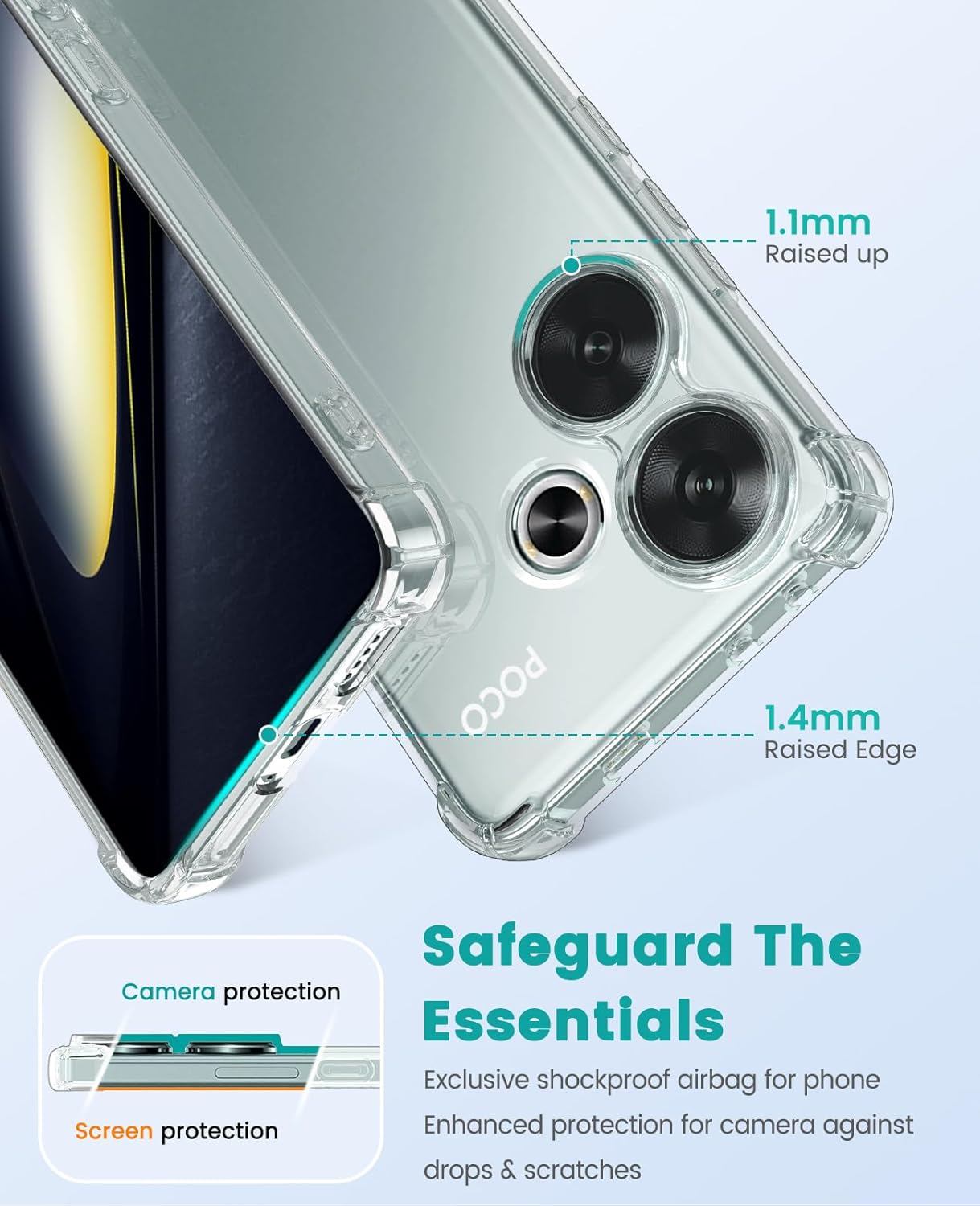 Xiaomi Poco F6 Hoesje Schokbestendig en Dun TPU Back Cover Transparant afbeelding 4