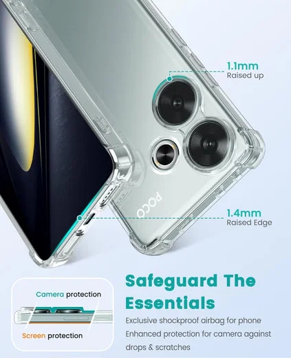 Xiaomi Poco F6 Hoesje Schokbestendig en Dun TPU Back Cover Transparant afbeelding 4