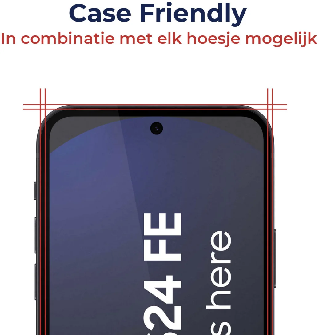 Rosso Samsung Galaxy A56 / S24 FE Tempered Glass Fingerprint en Case Friendly afbeelding 5