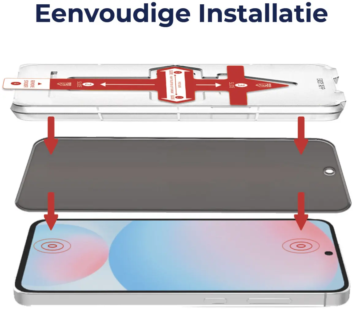 Rosso Samsung Galaxy A56 / S24 FE Privacy Glass met Installatietray afbeelding 3