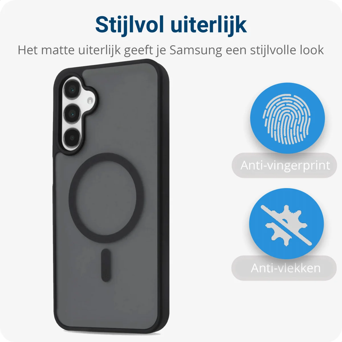 Samsung Galaxy A15 Hoesje met MagSafe Back Cover Matte Zwart afbeelding 2