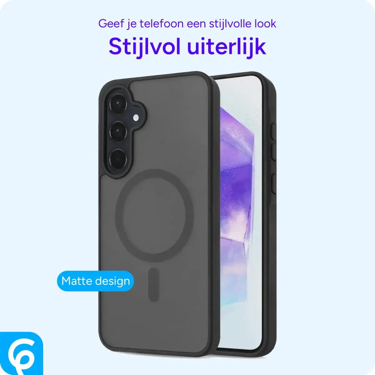 Samsung Galaxy A55 Hoesje MagSafe Back Cover Matte Zwart afbeelding 6