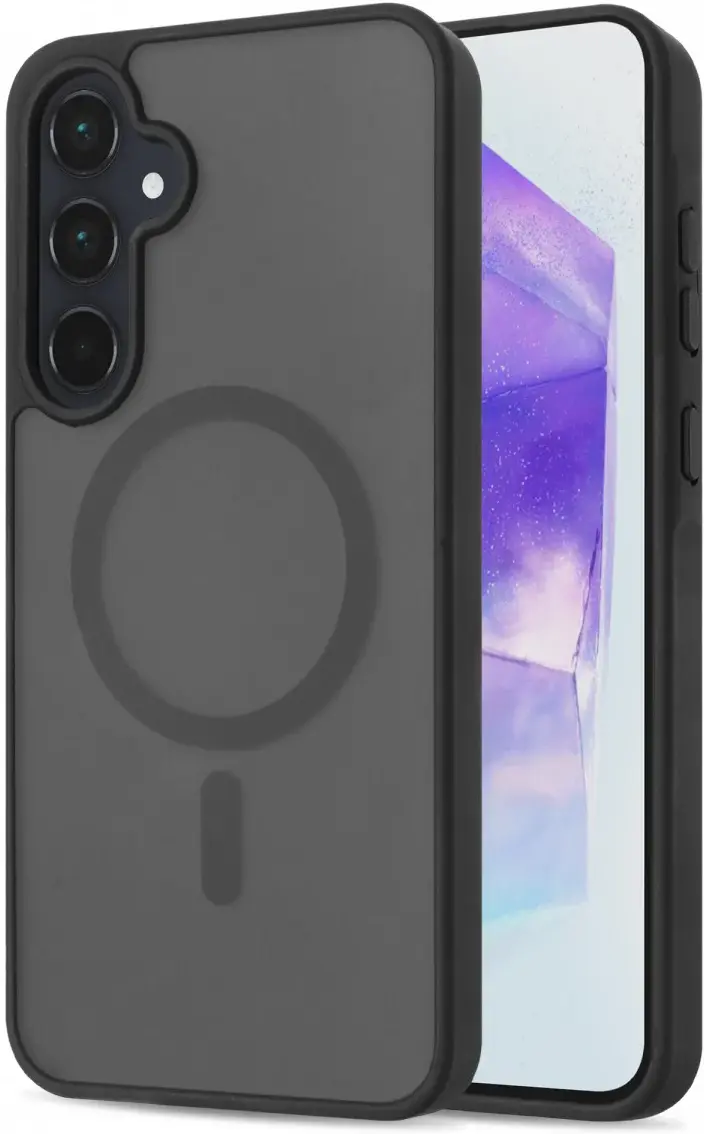 Samsung Galaxy A55 Hoesje MagSafe Back Cover Matte Zwart afbeelding 1