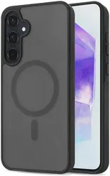 Samsung Galaxy A55 Hoesje MagSafe Back Cover Matte Zwart afbeelding