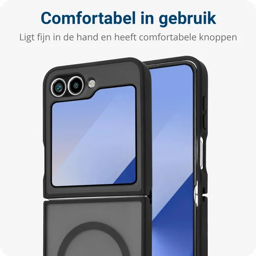 Samsung Galaxy Z Flip 7 FE / 6 Hoesje met MagSafe Back Cover Matte Zwart afbeelding 4