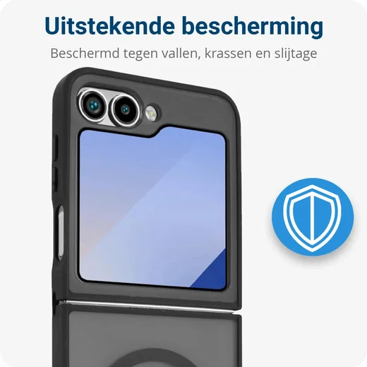Samsung Galaxy Z Flip 7 FE / 6 Hoesje met MagSafe Back Cover Matte Zwart afbeelding 7