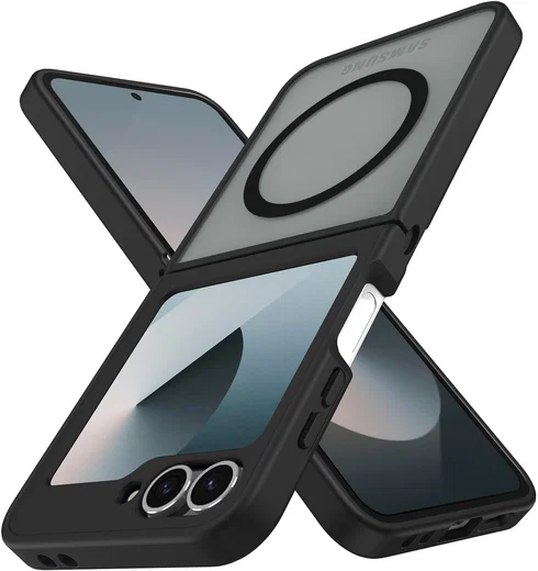 Samsung Galaxy Z Flip 7 FE / 6 Hoesje met MagSafe Back Cover Matte Zwart afbeelding 2