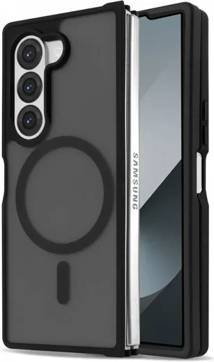 Samsung Galaxy Z Fold 6 Hoesje met MagSafe Back Cover Matte Zwart afbeelding 1