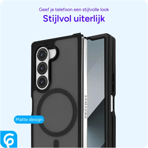 Samsung Galaxy Z Fold 6 Hoesje met MagSafe Back Cover Matte Zwart afbeelding 6