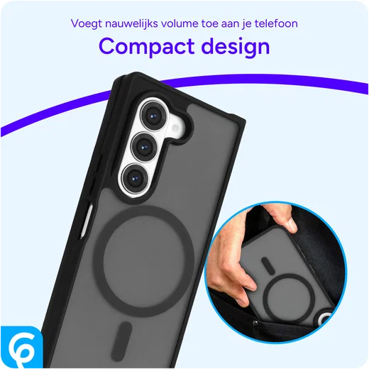Samsung Galaxy Z Fold 6 Hoesje met MagSafe Back Cover Matte Zwart afbeelding 7