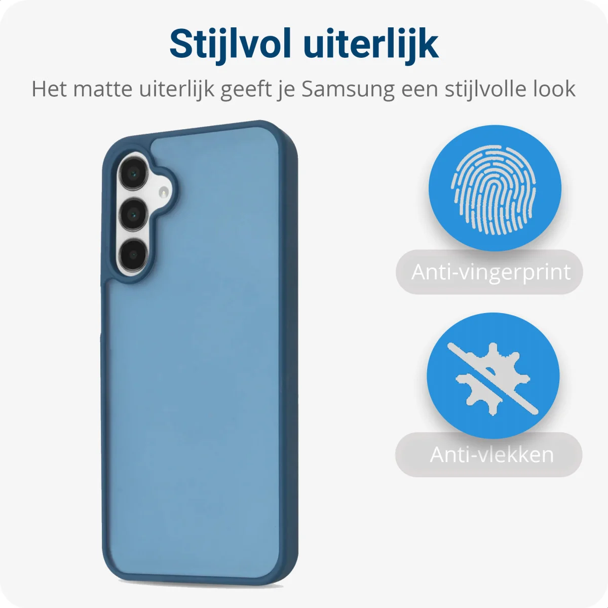 Samsung Galaxy A15 Hoesje Back Cover Matte Blauw afbeelding 3