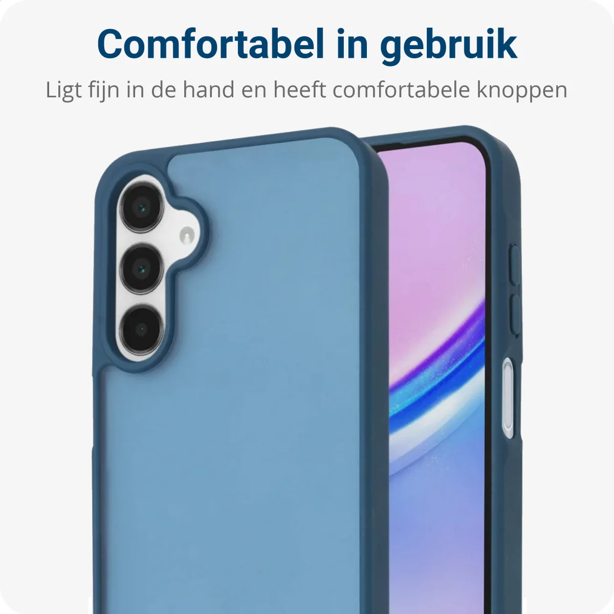 Samsung Galaxy A15 Hoesje Back Cover Matte Blauw afbeelding 2