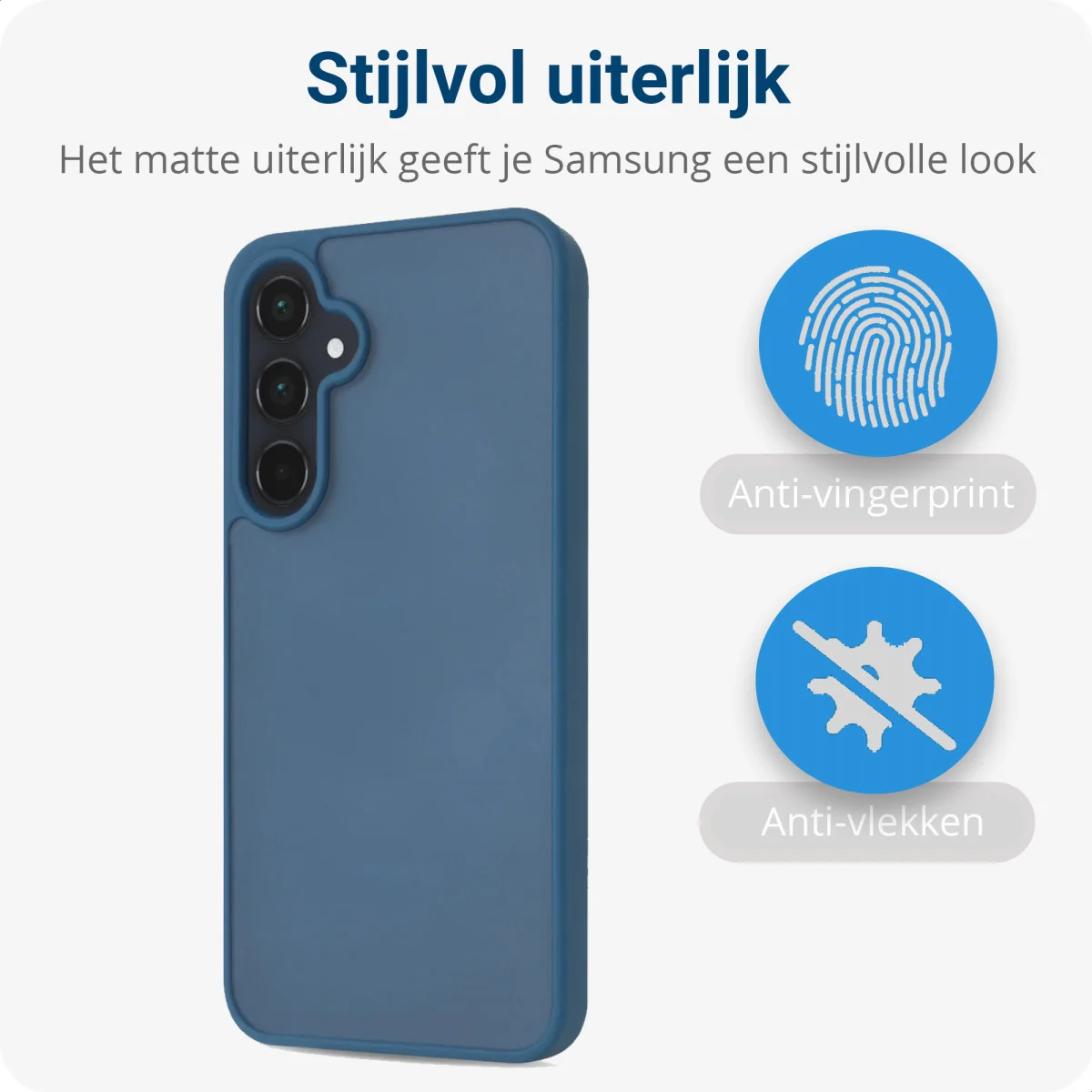 Samsung Galaxy A55 Hoesje Back Cover Matte Blauw afbeelding 3