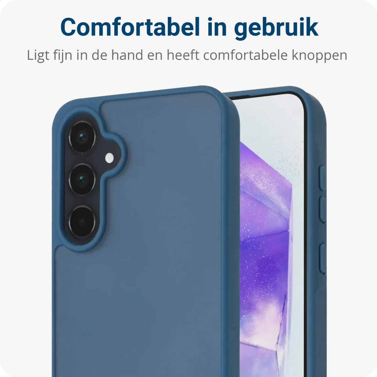 Samsung Galaxy A55 Hoesje Back Cover Matte Blauw afbeelding 2