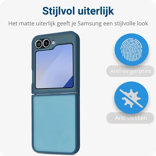 Samsung Galaxy Z Flip 7 FE / 6 Hoesje Back Cover Matte Blauw afbeelding 3