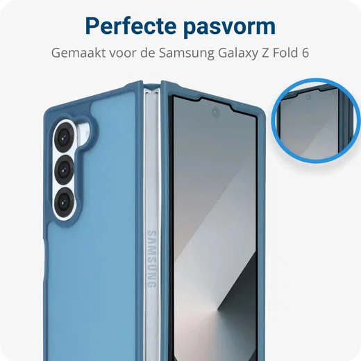 Samsung Galaxy Z Fold 6 Hoesje Back Cover Matte Blauw afbeelding 5