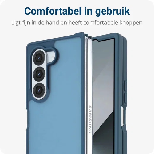 Samsung Galaxy Z Fold 6 Hoesje Back Cover Matte Blauw afbeelding 2