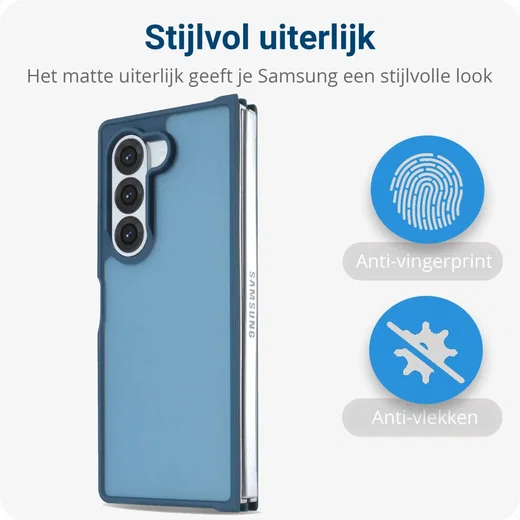 Samsung Galaxy Z Fold 6 Hoesje Back Cover Matte Blauw afbeelding 3