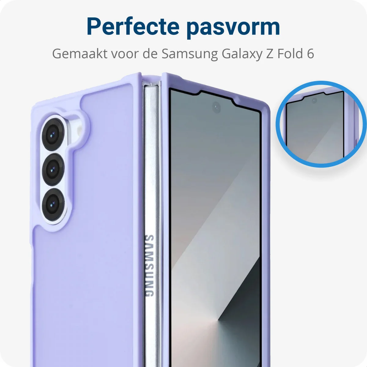 Samsung Galaxy Z Fold 6 Hoesje Back Cover Matte Paars afbeelding 5