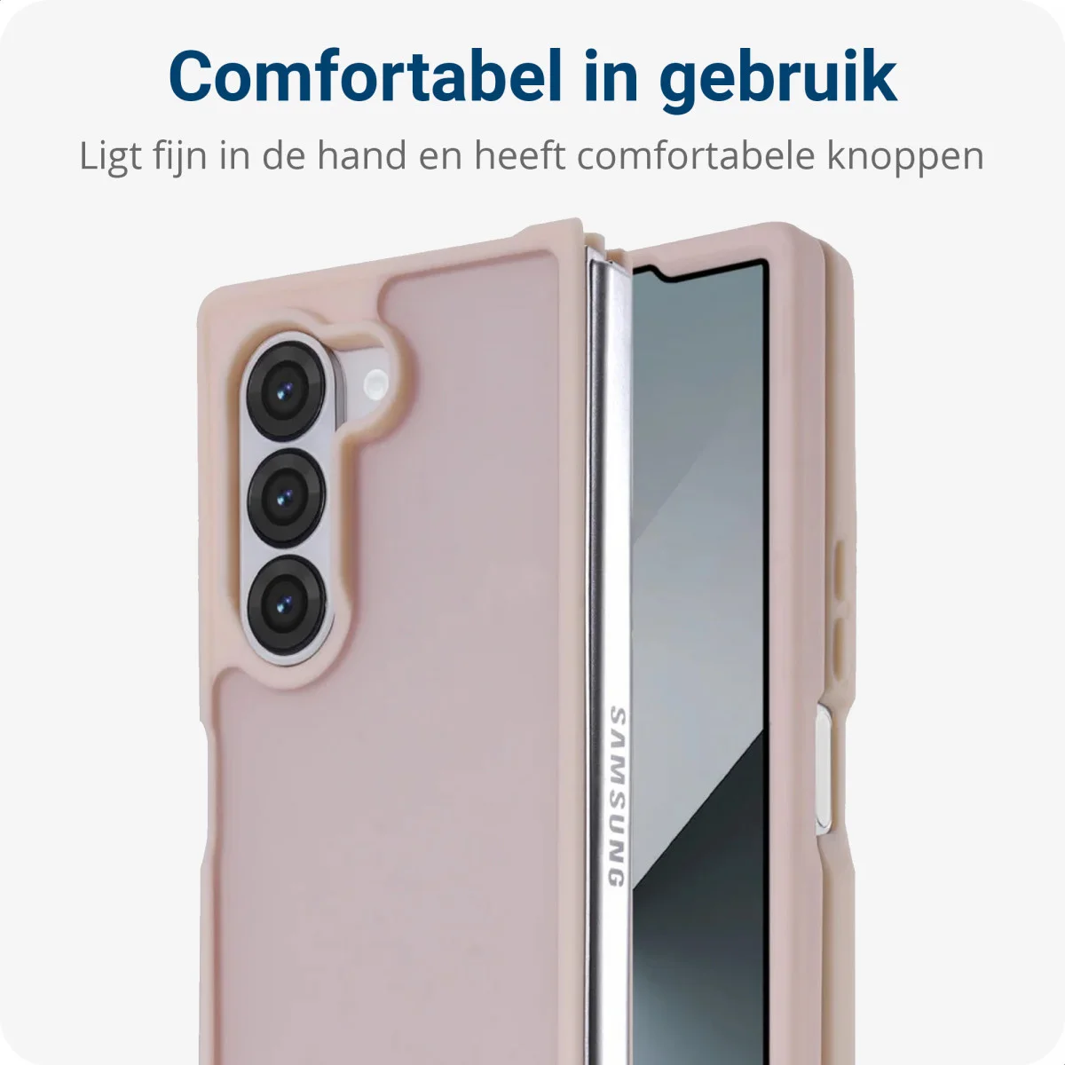 Samsung Galaxy Z Fold 6 Hoesje Back Cover Matte Roze afbeelding 2